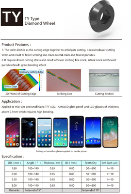 TY Tipi Elmas Çizim Çarkları TFT-LCD AMOLED Cam Panel Karalama Çarkı